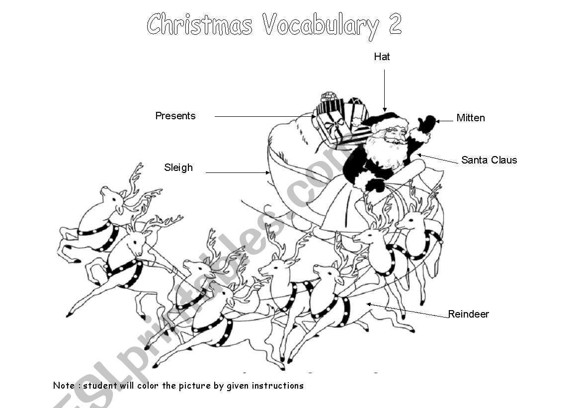 Christmas Vocabulary 2 worksheet