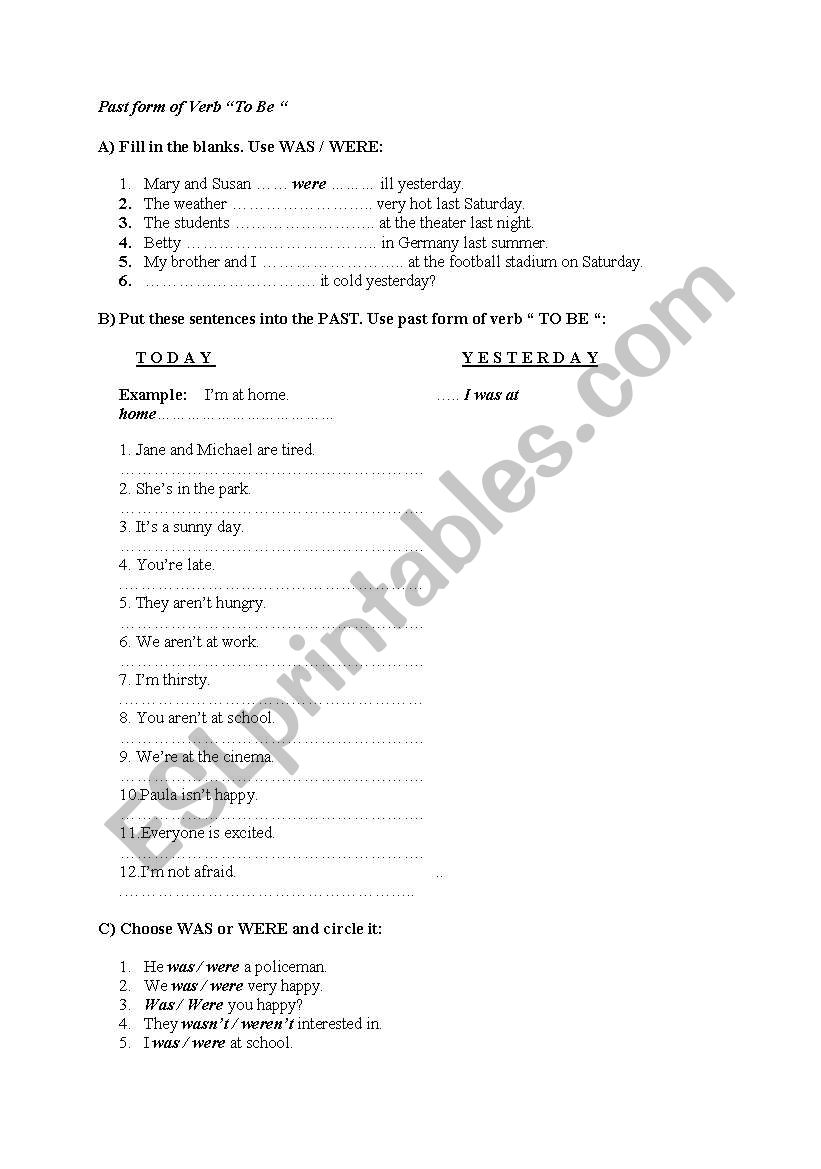 past-form-of-verb-to-be-esl-worksheet-by-silbustari