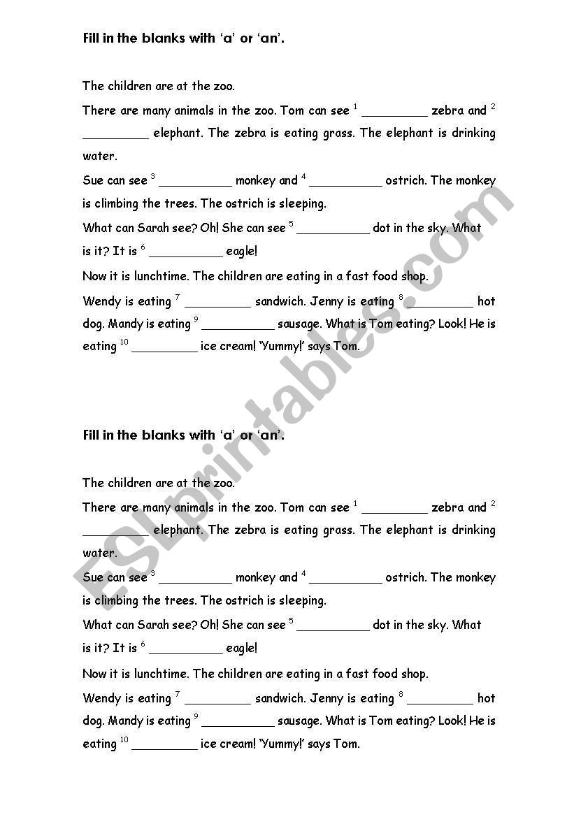 article worksheet