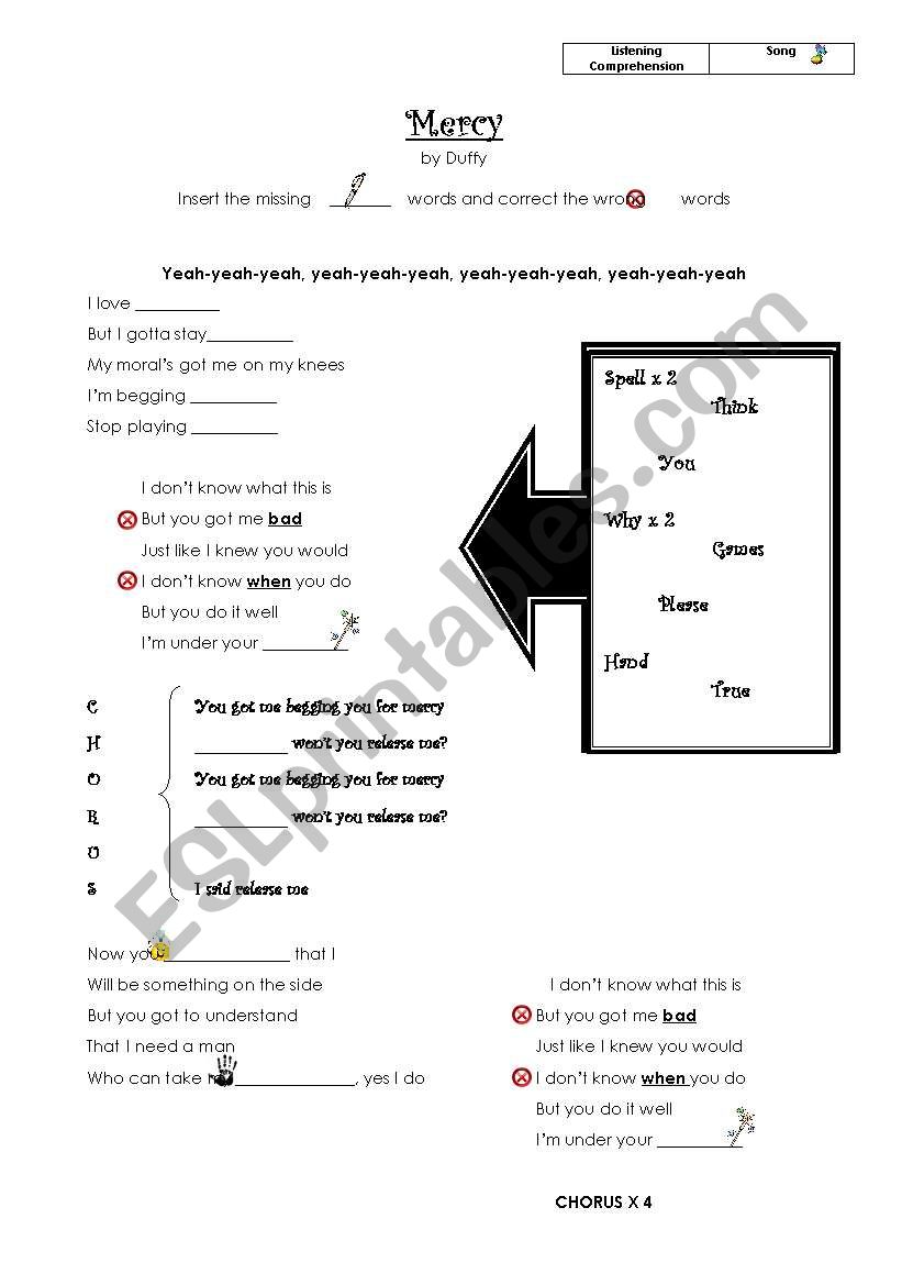 Mercy worksheet