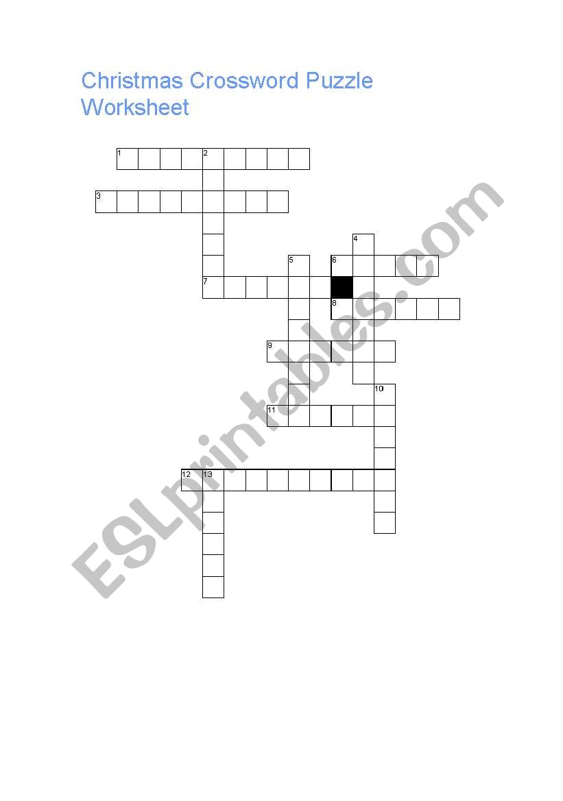 Christmas Crossword worksheet