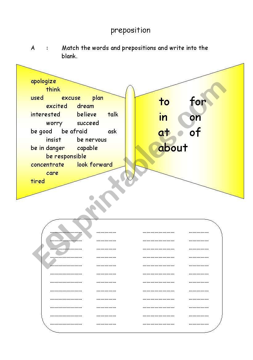 Preposition worksheet