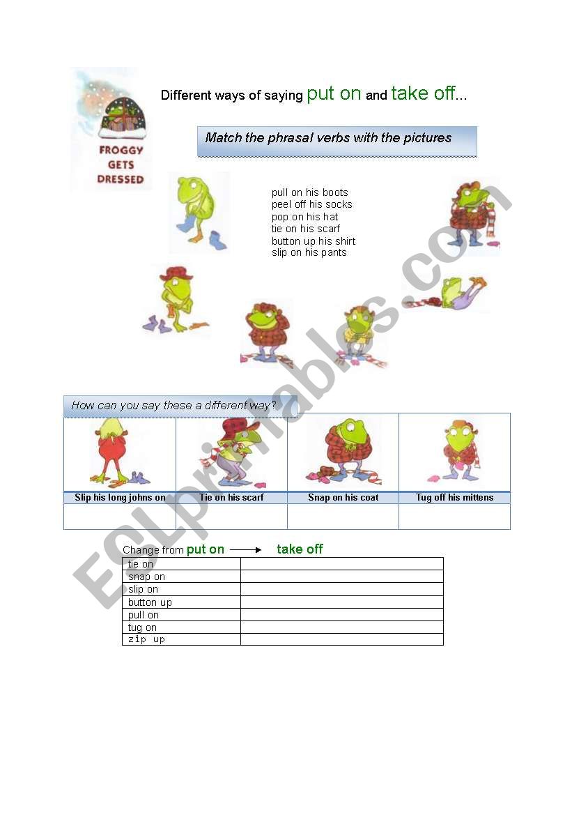 Froggy Gets Dressed Free Printables - Printable Templates