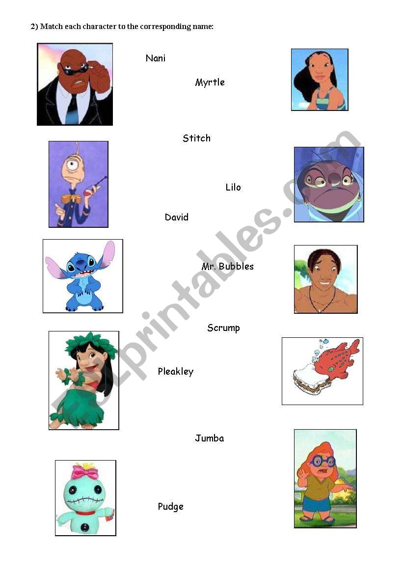 Lilo And Stitch The Quiz Esl Worksheet By Ericaplak