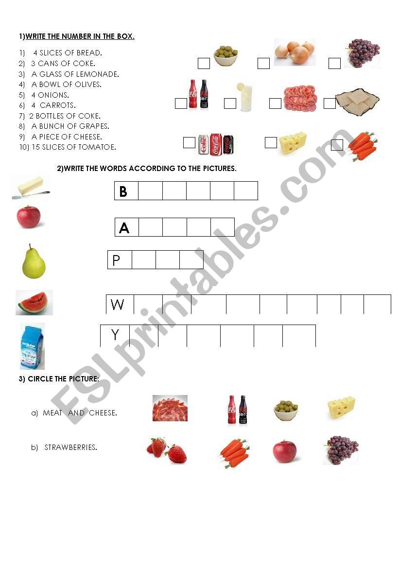 Food worksheet