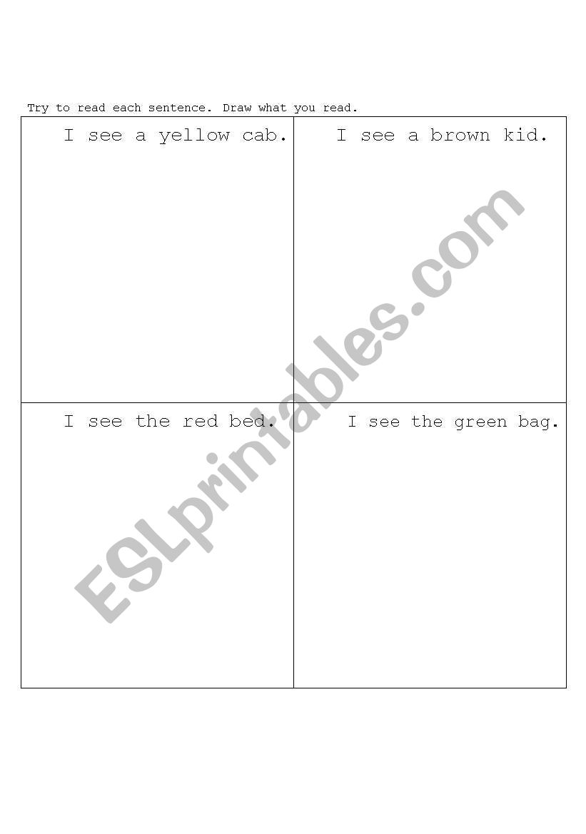 Read and Draw worksheet