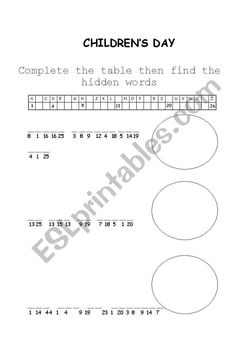 children´s day - ESL worksheet by pete