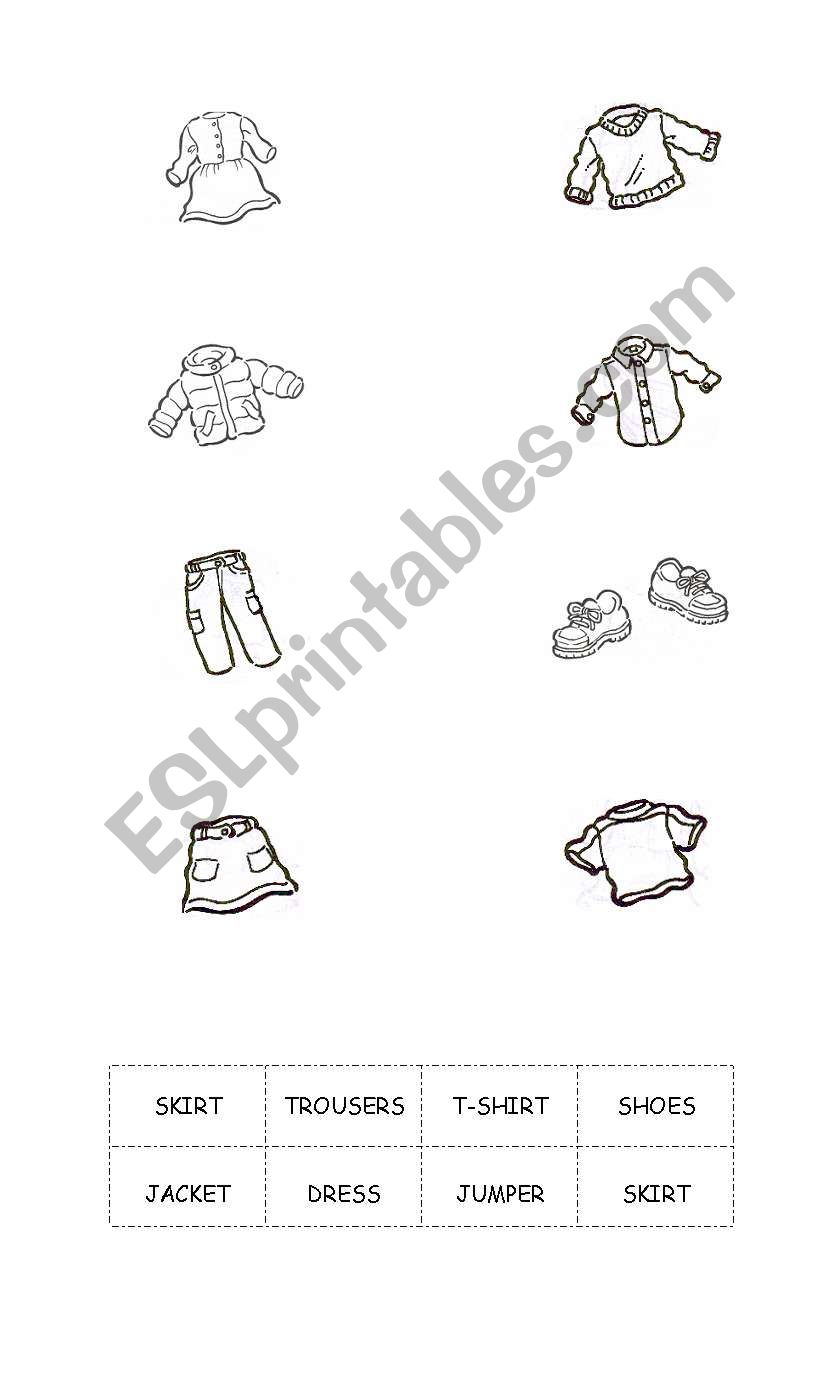 Clothes vocabulary activity - ESL worksheet by marceliasesl