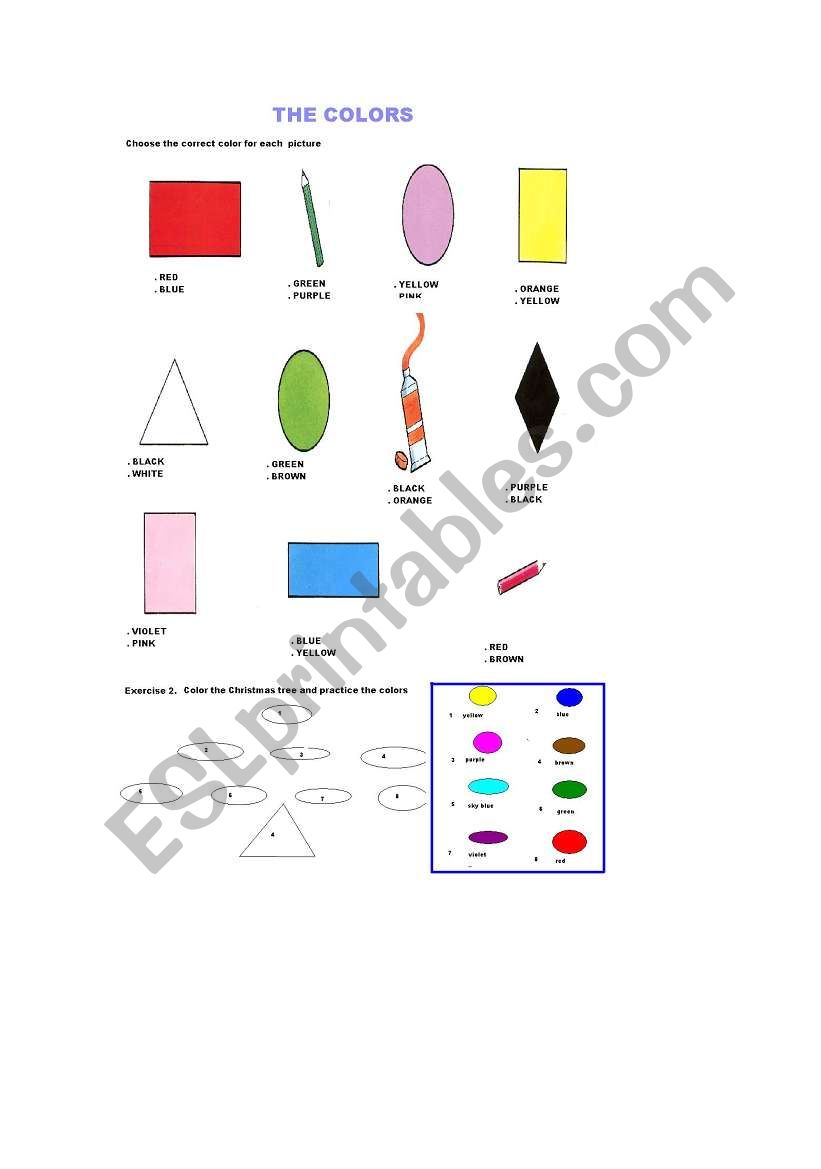  The colours worksheet