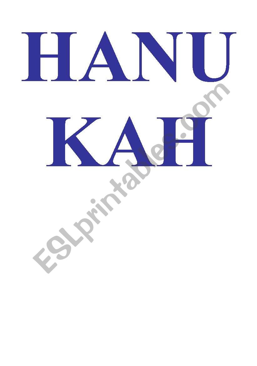 hanukah-flash cards worksheet