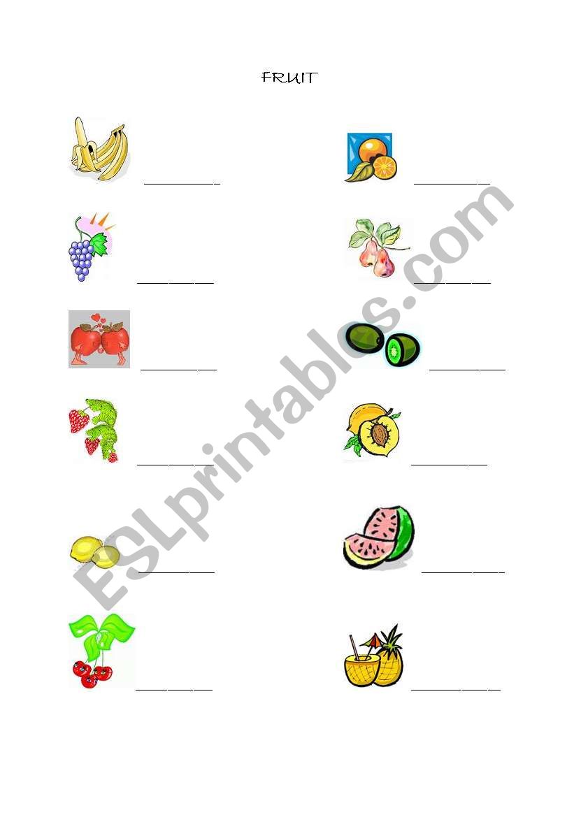 fruit worksheet