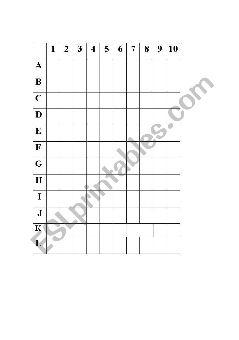 Ship Battle worksheet