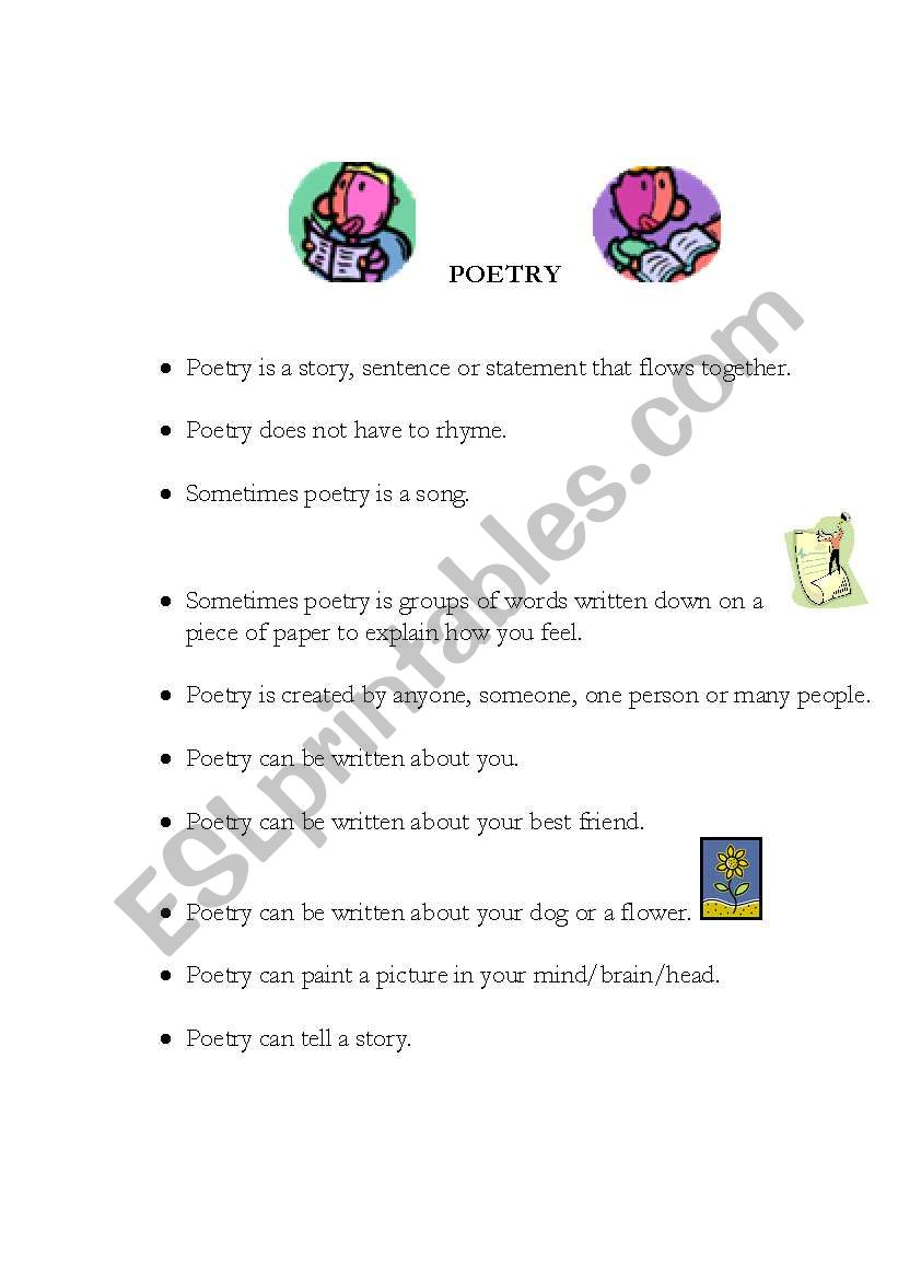 Poetry Is... worksheet