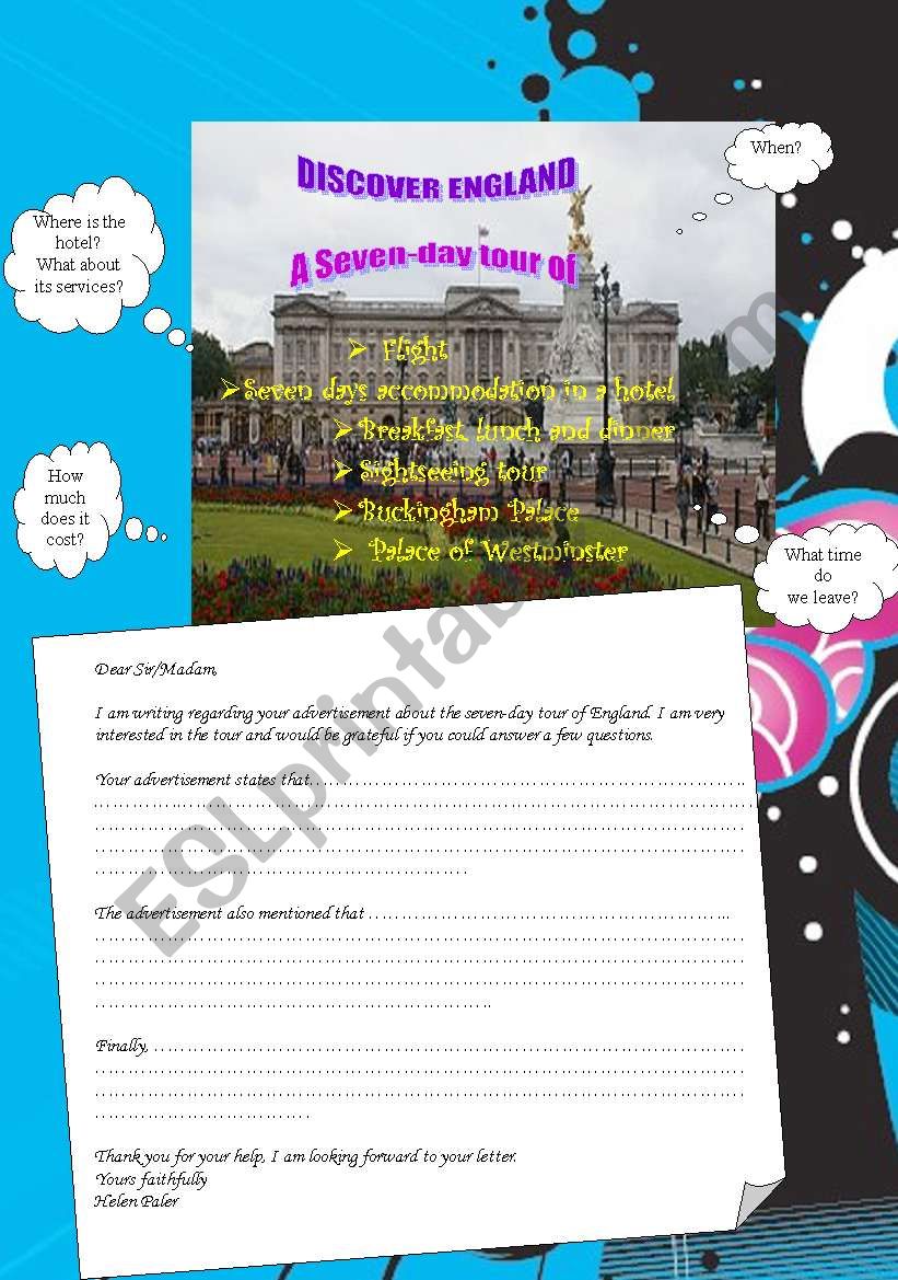 English Worksheets Writing Activity