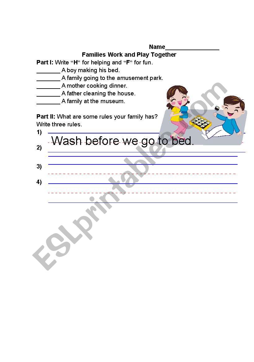 family work worksheet