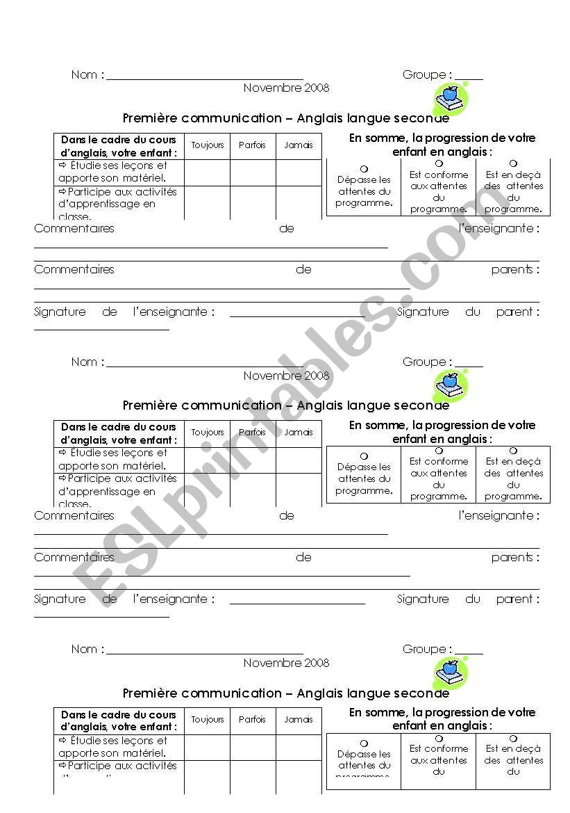 Communication with parents - ESL