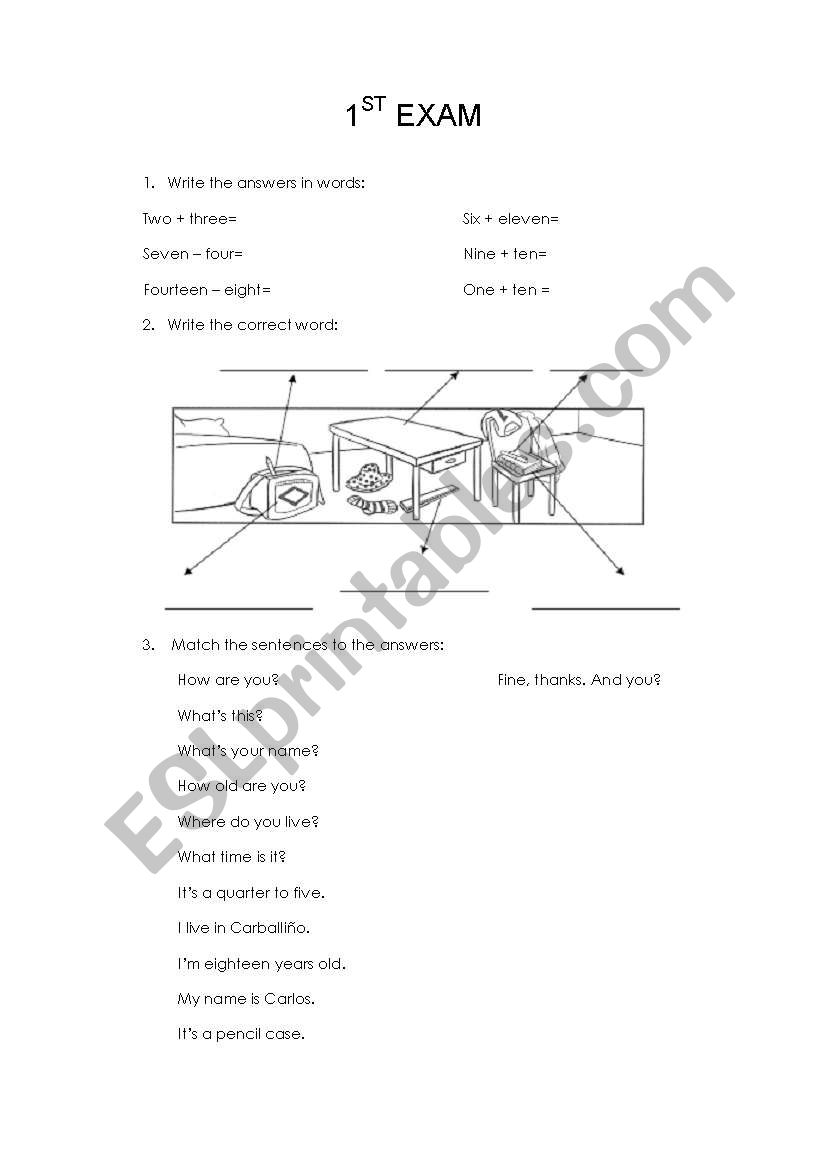 present simple and hours test worksheet