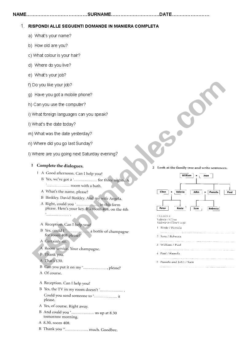 final test 1 worksheet