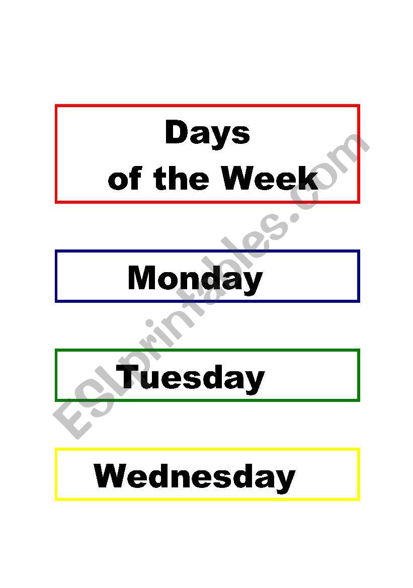 Days of the Week worksheet