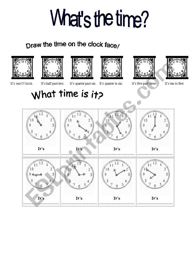 whats the time? worksheet