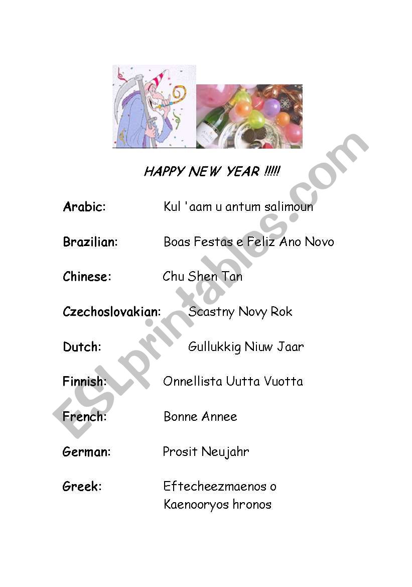 Happy New Year in other languages