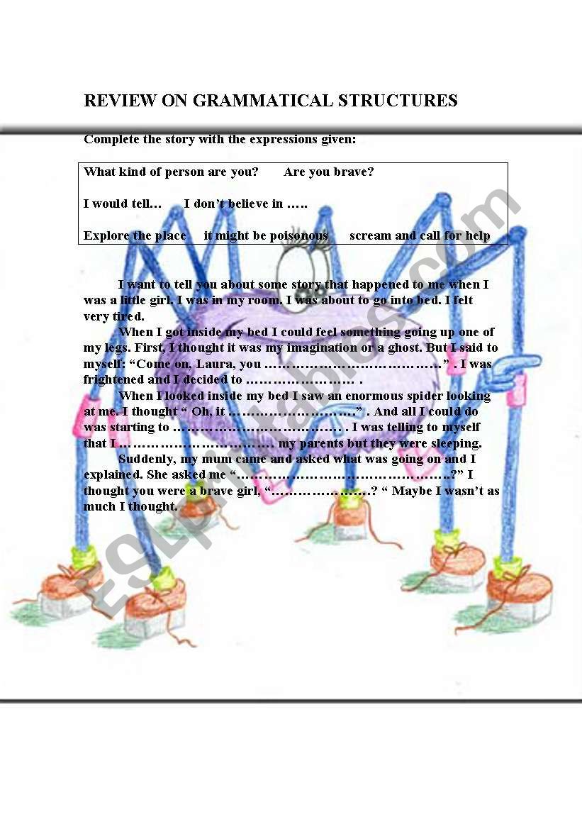 SPIDER STORY worksheet