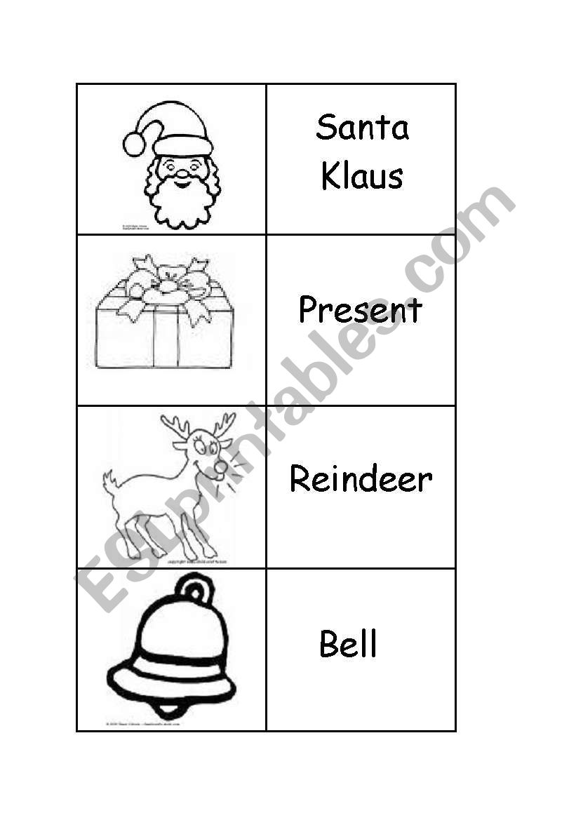 Xmas Memory worksheet