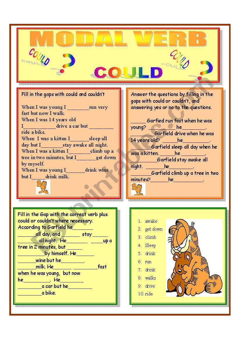 MODAL VERB COULD ESL Worksheet By GIOVANNI