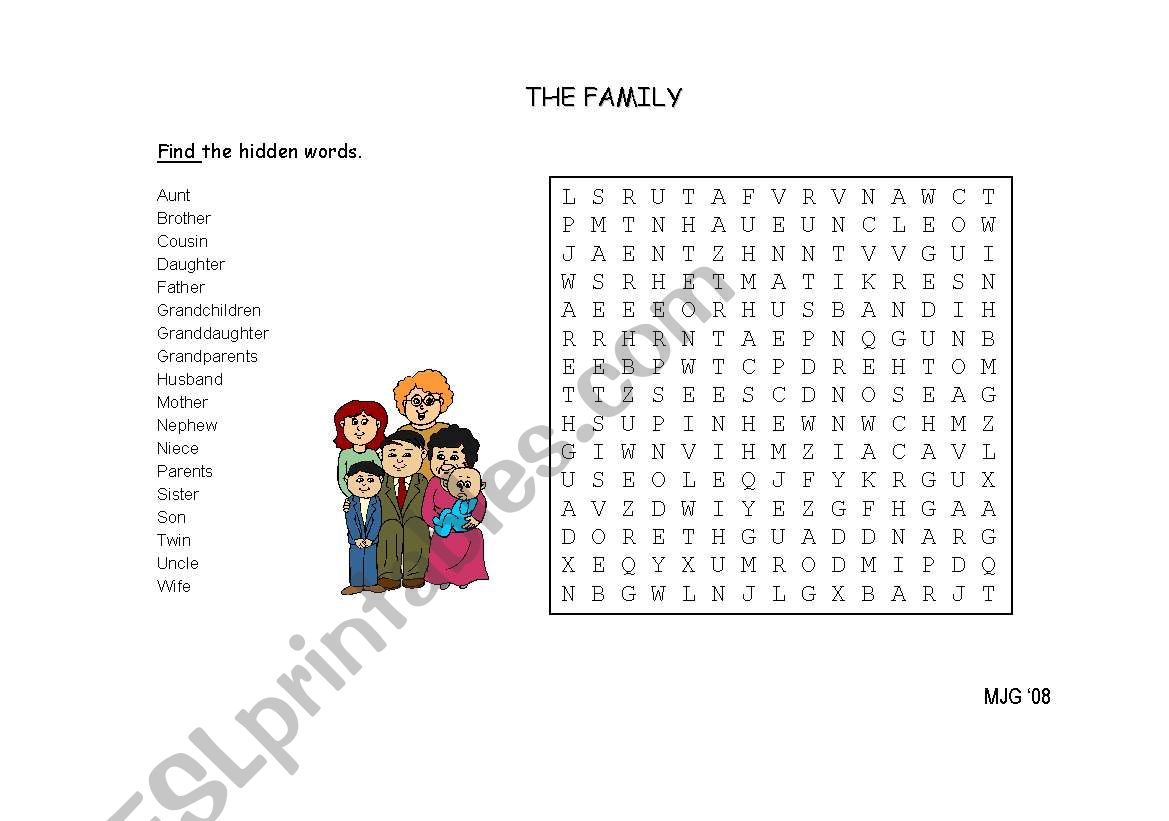 The Family worksheet