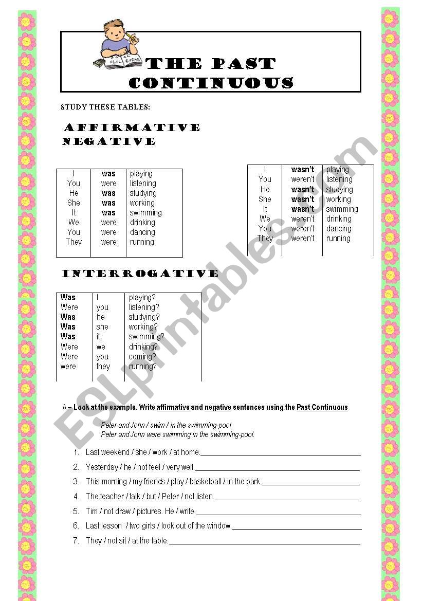 Past Continuous worksheet