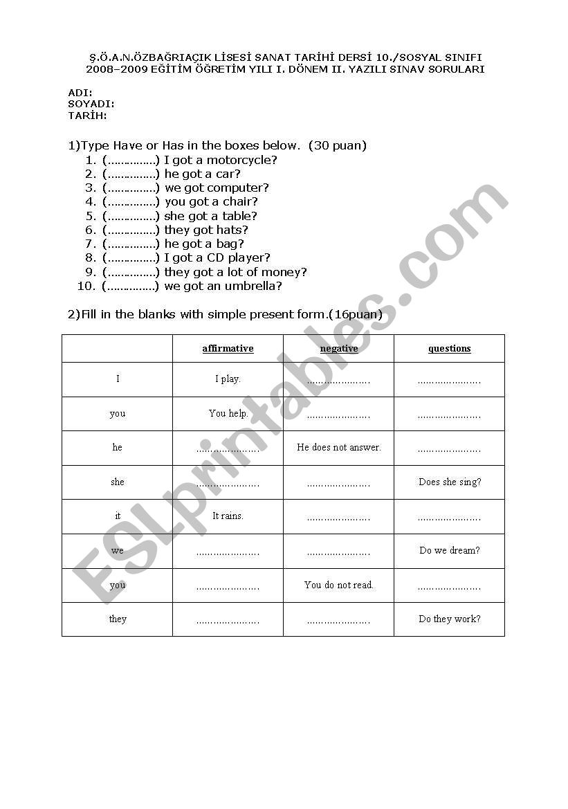 adjectivers worksheet