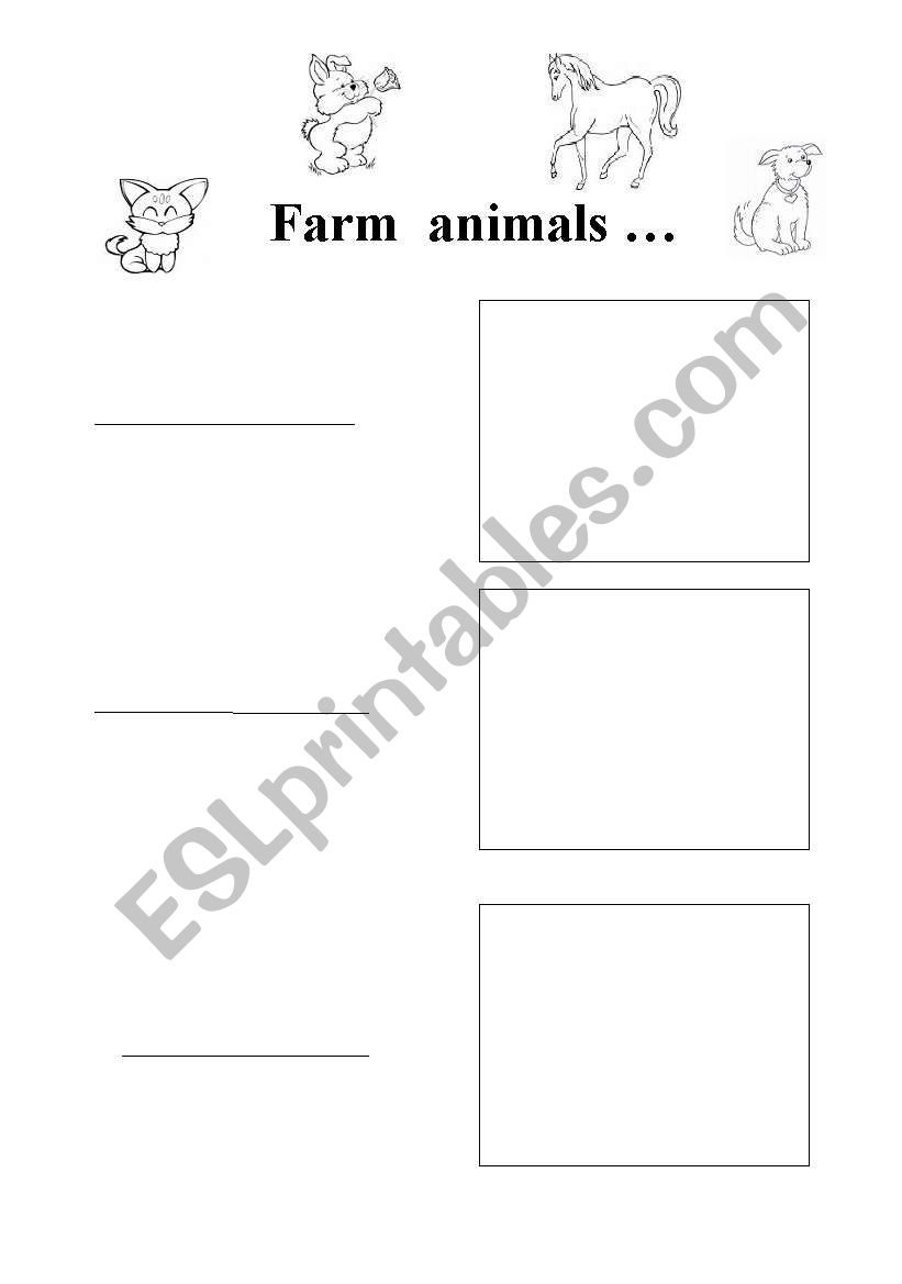 farm animals worksheet