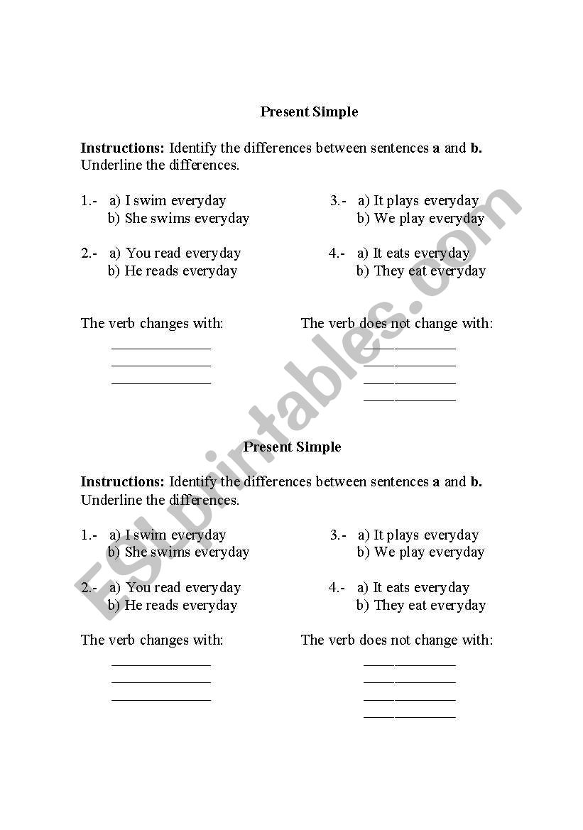 Present Simple- 3rd Person  worksheet