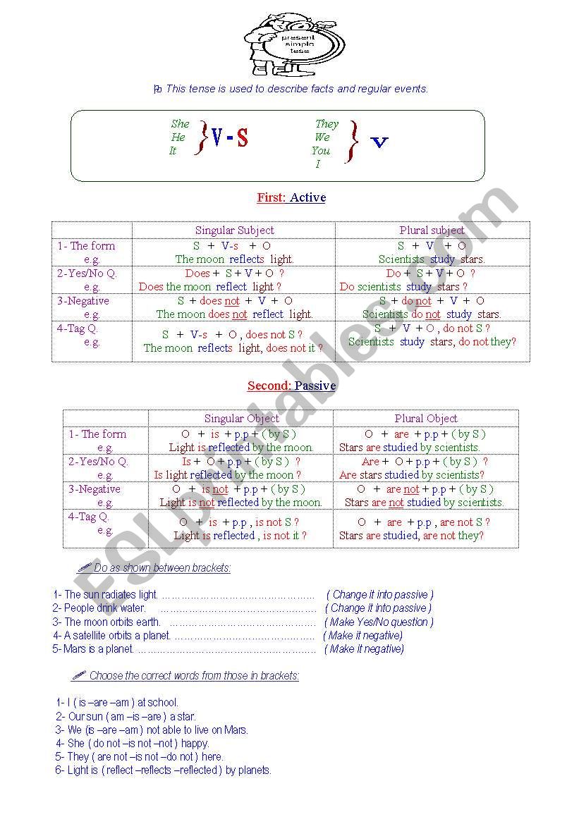 present worksheet