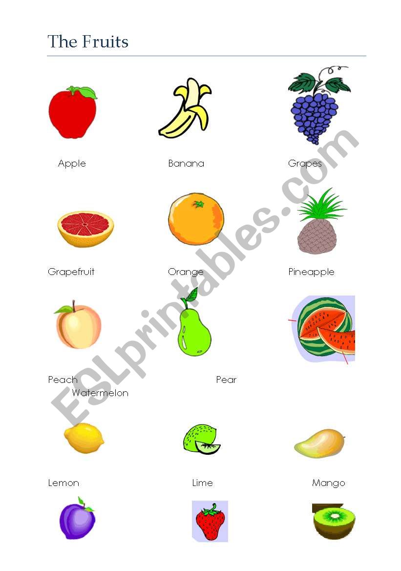 The Fruits worksheet