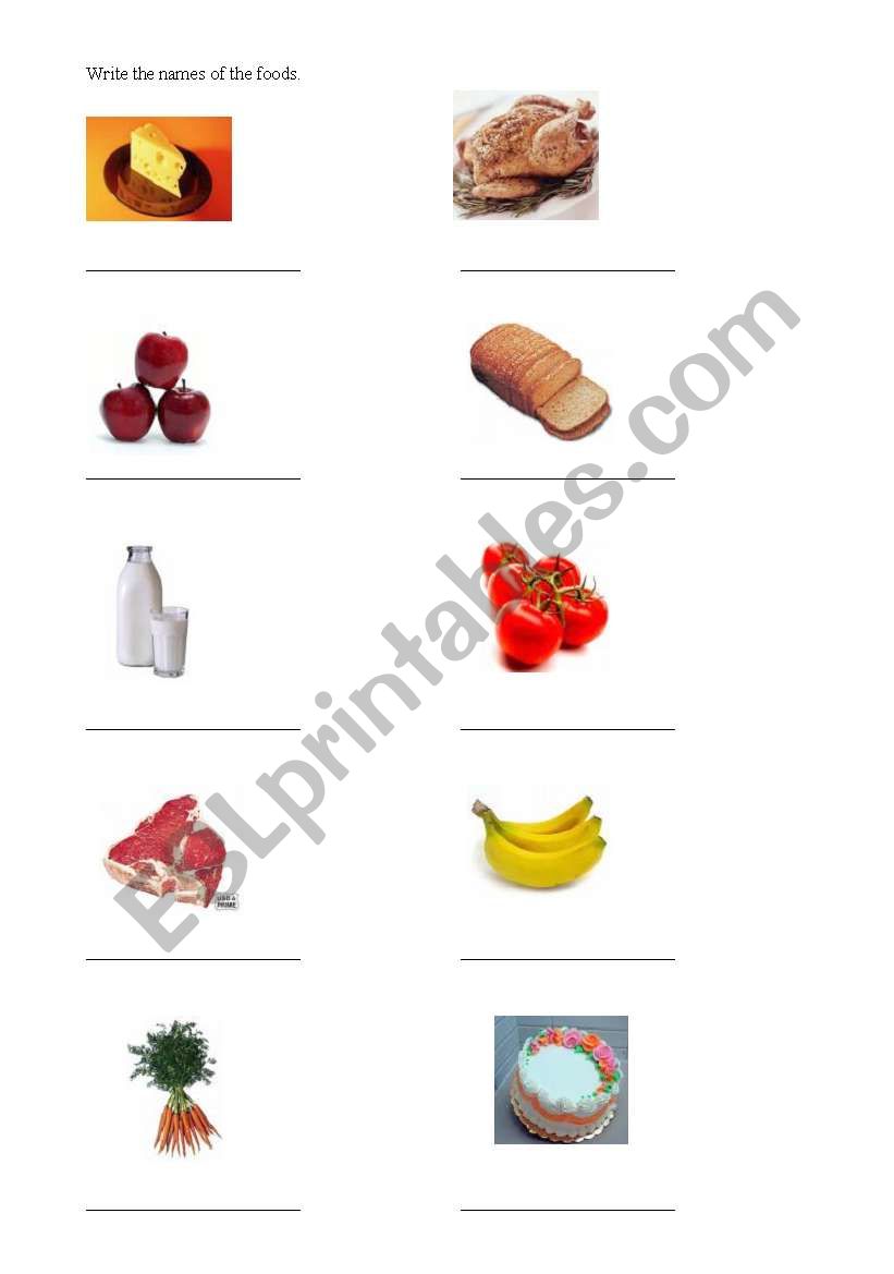 Basic Supermarket Foods worksheet