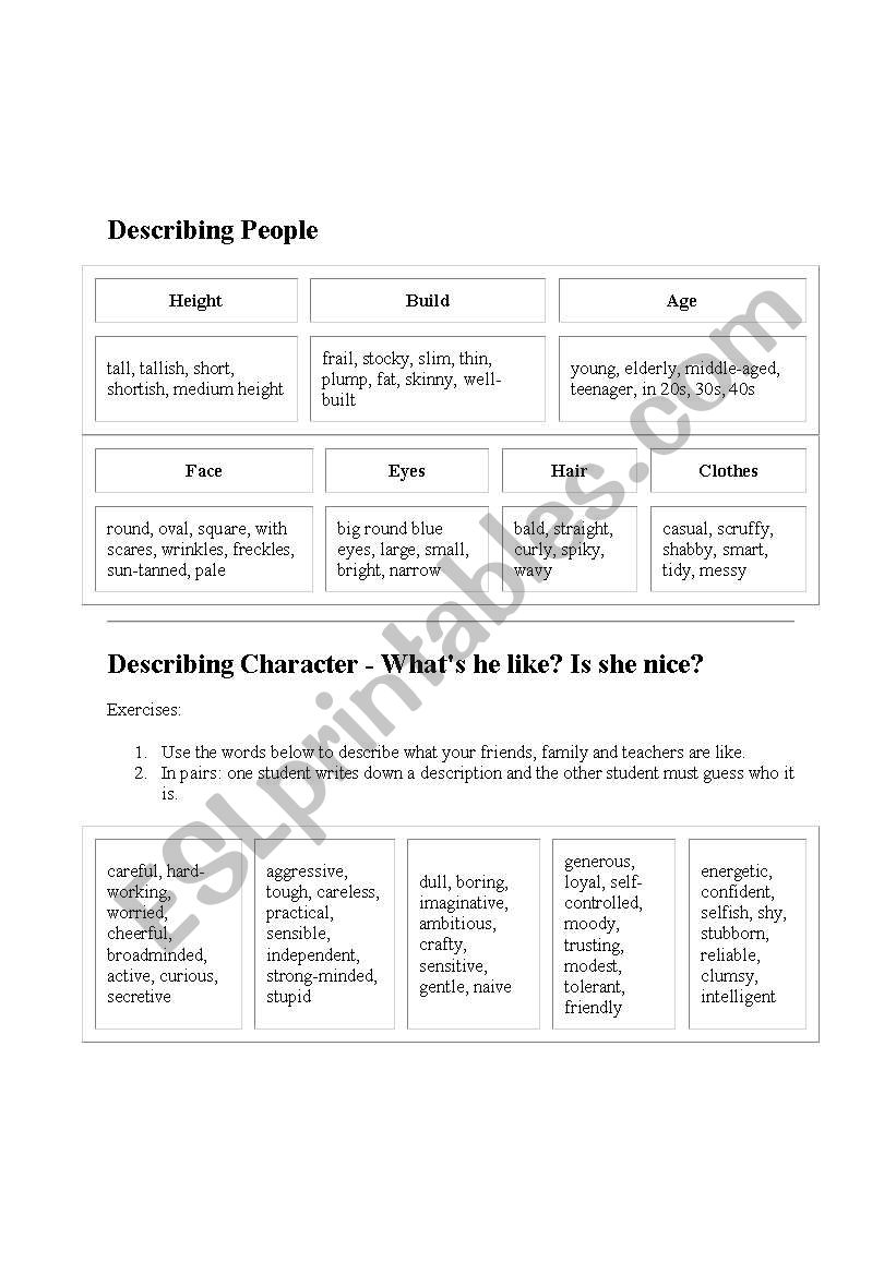 adjectives about physical appearance