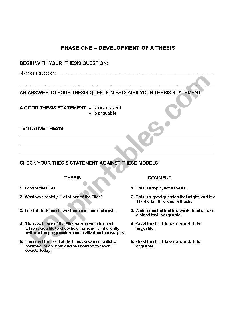 essay planning worksheet