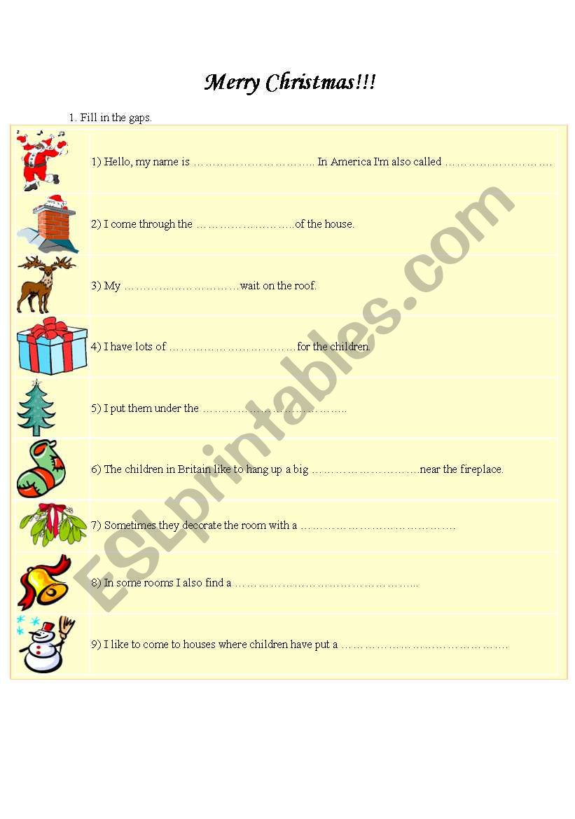 Merry Christmas worksheet