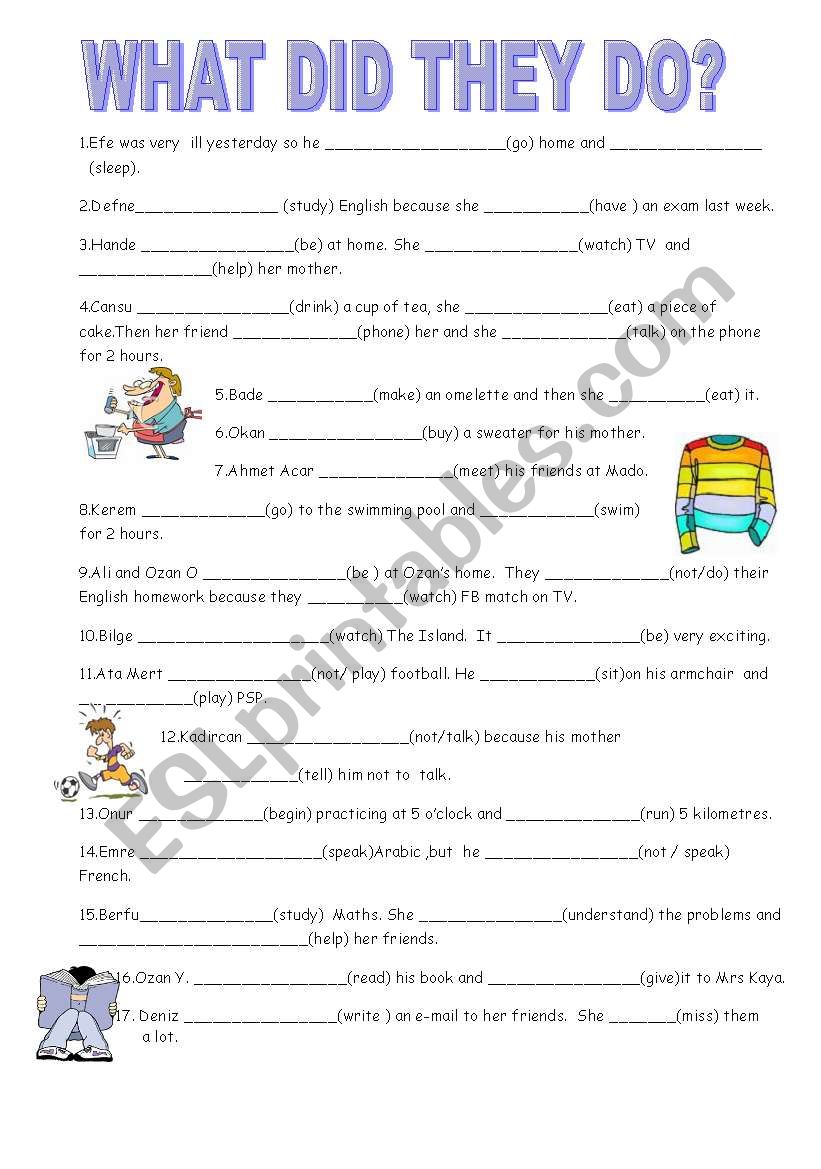 What dýd my students do? - ESL worksheet by Dkay