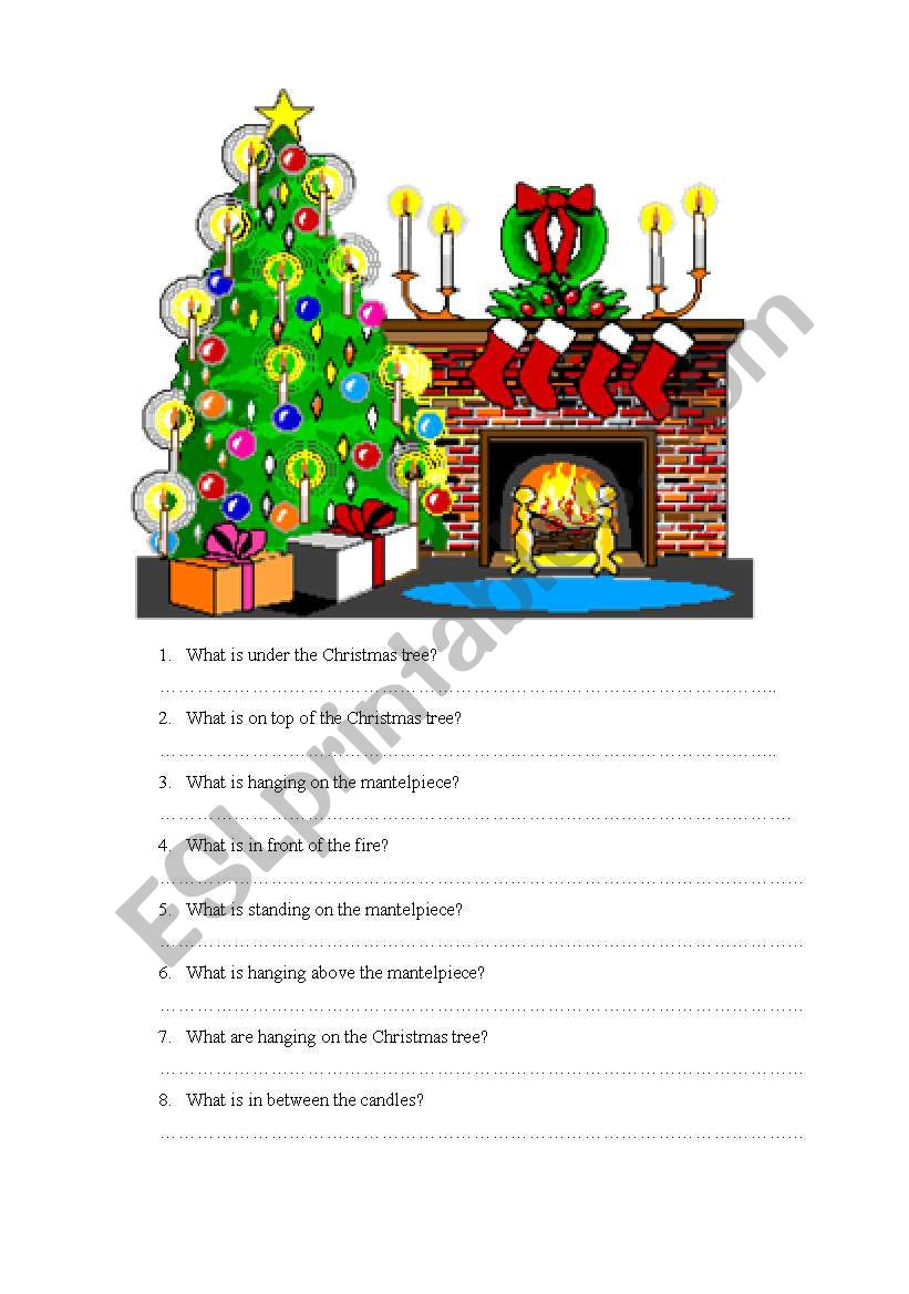 Christmas Tree under/above etc Worksheet