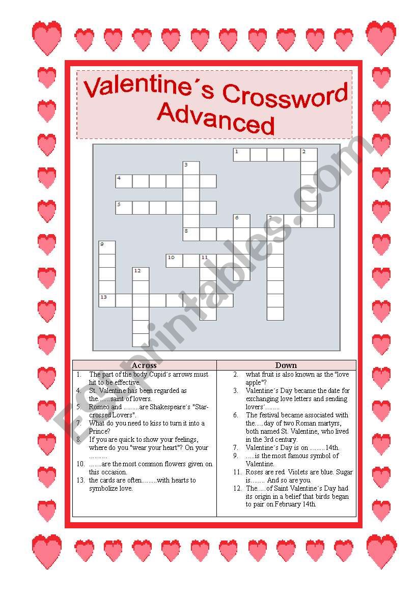 valentine-s-crossword-for-advanced-with-answer-key-esl-worksheet-by