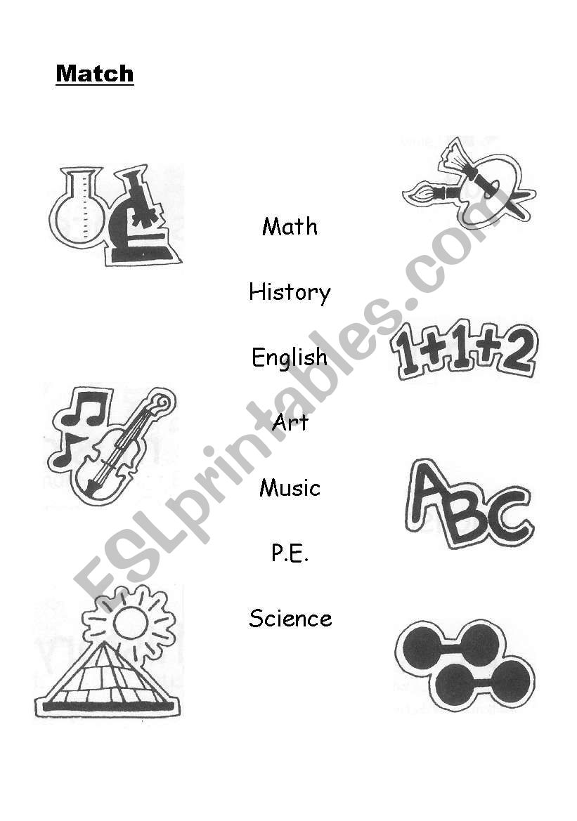 Sunjects worksheet