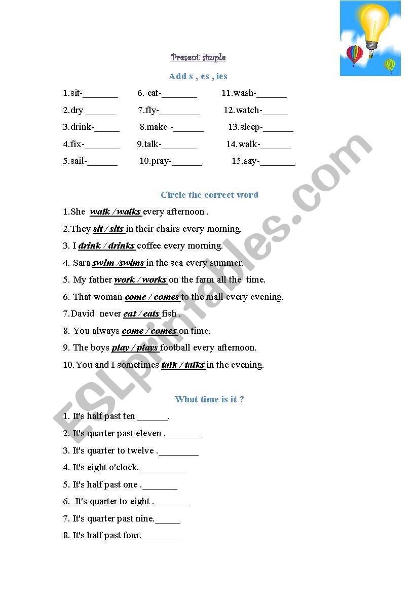 Present Simple worksheet