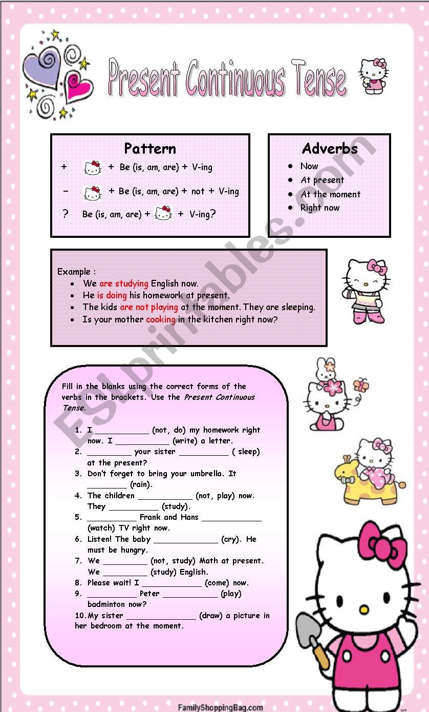 Present Continuous Tense ESL Worksheet By Ayrin