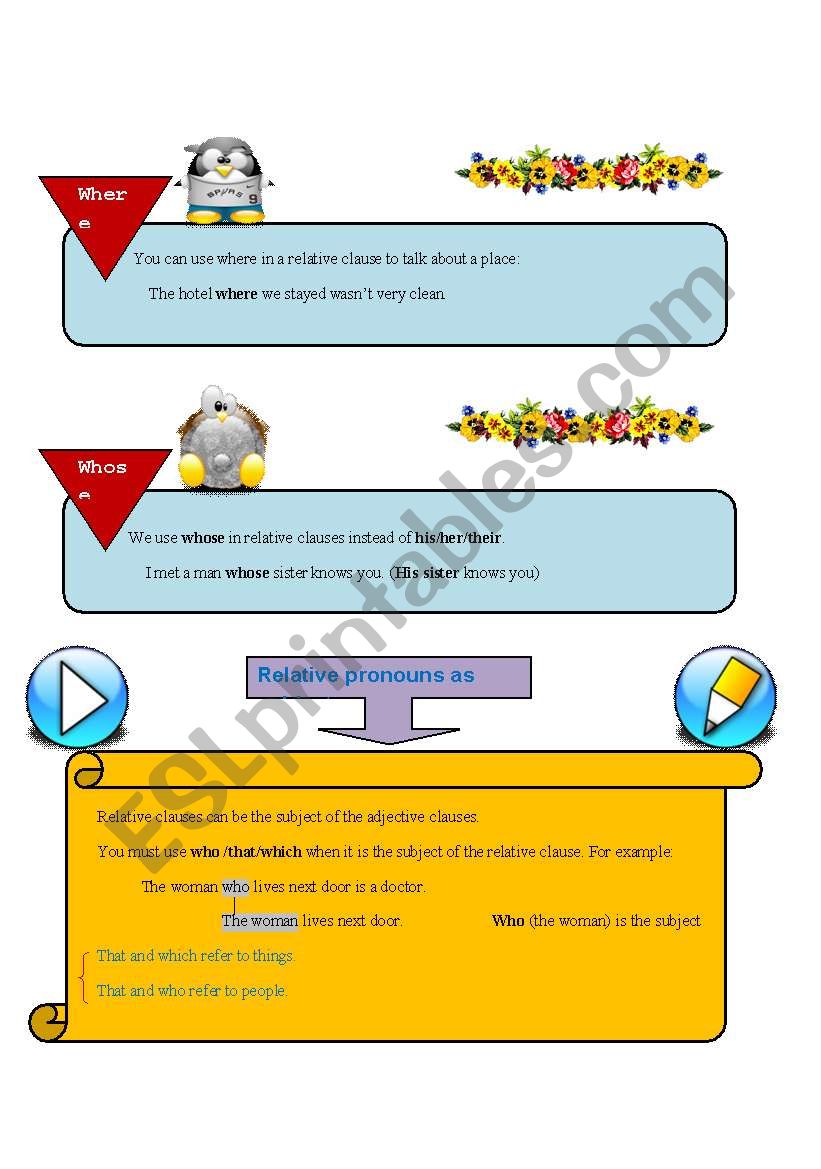 Relative Clauses (3) worksheet