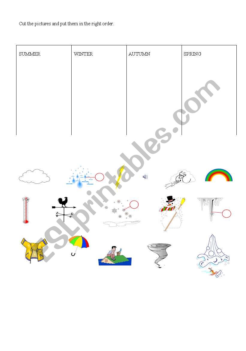 SEASONS worksheet