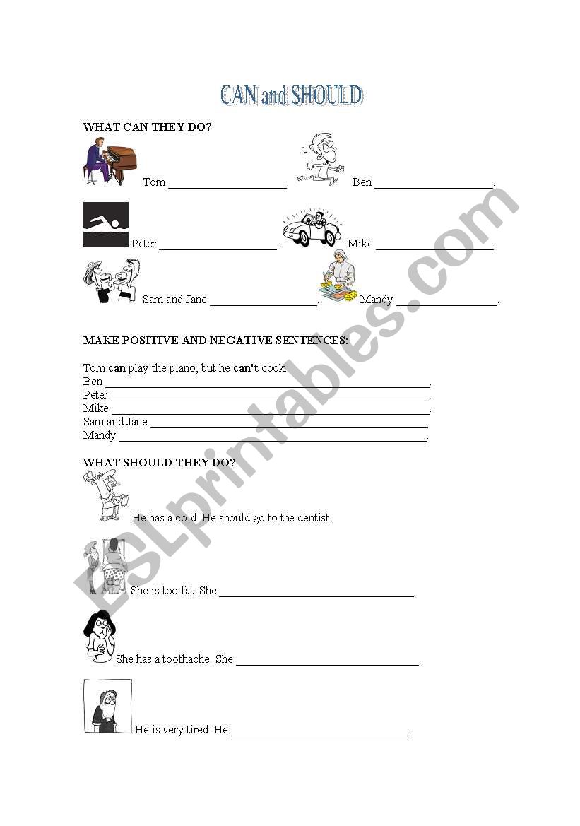 CAN and SHOULD worksheet