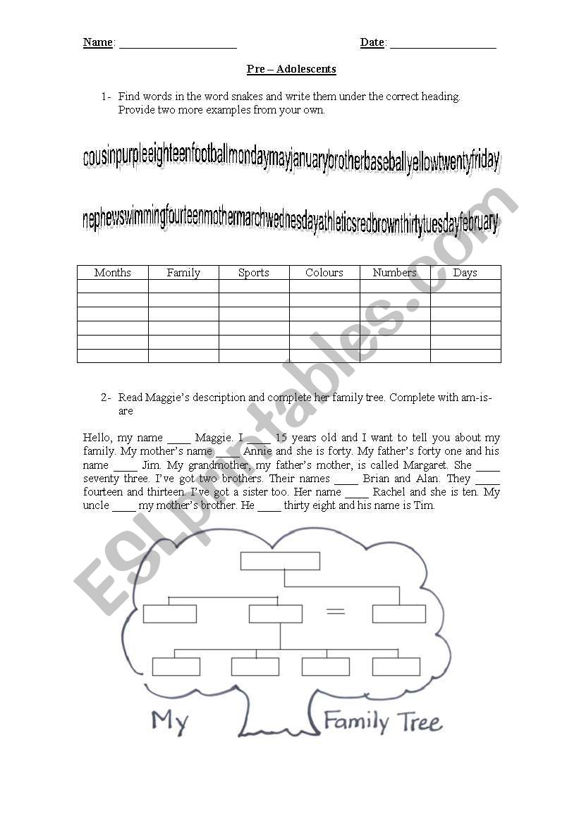 test worksheet