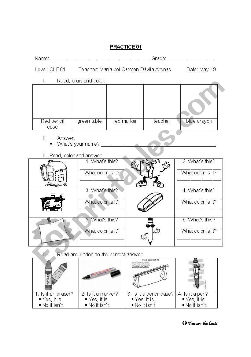 practice worksheet